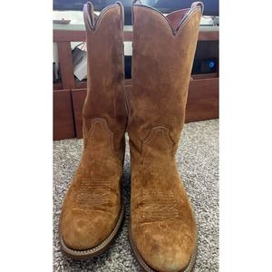 Vintage WOLVERINE Harvest Wheat Suede Cowboy Boot Size 11.5 Vibram Sole 1978